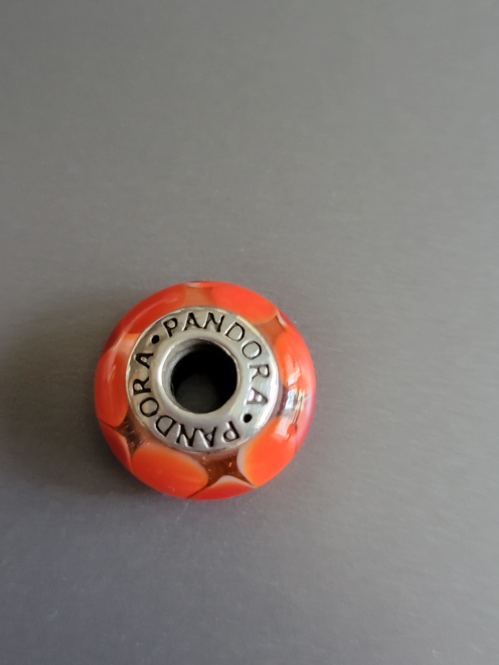 Pandora Orange Glass Charm Bead 925 ALE